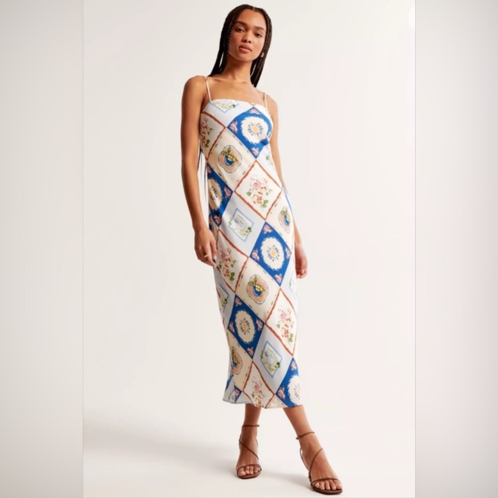 Abercrombie & Fitch Slip Maxi Dress Tile Capri Pattern